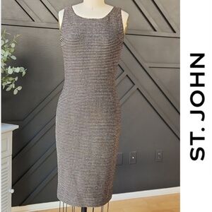 New {ST JOHN} Couture Black & Gold Dress Size 4